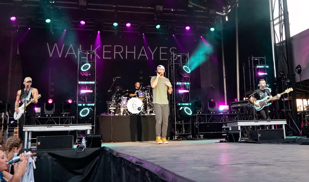Walker Hayes on stage at country boom in la crosse, wi